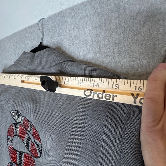 HIPCHIK COUTURE Rhinestone Snake Blazer Statement Jacket Indie Sleeze Made USA - Picture 8 of 12